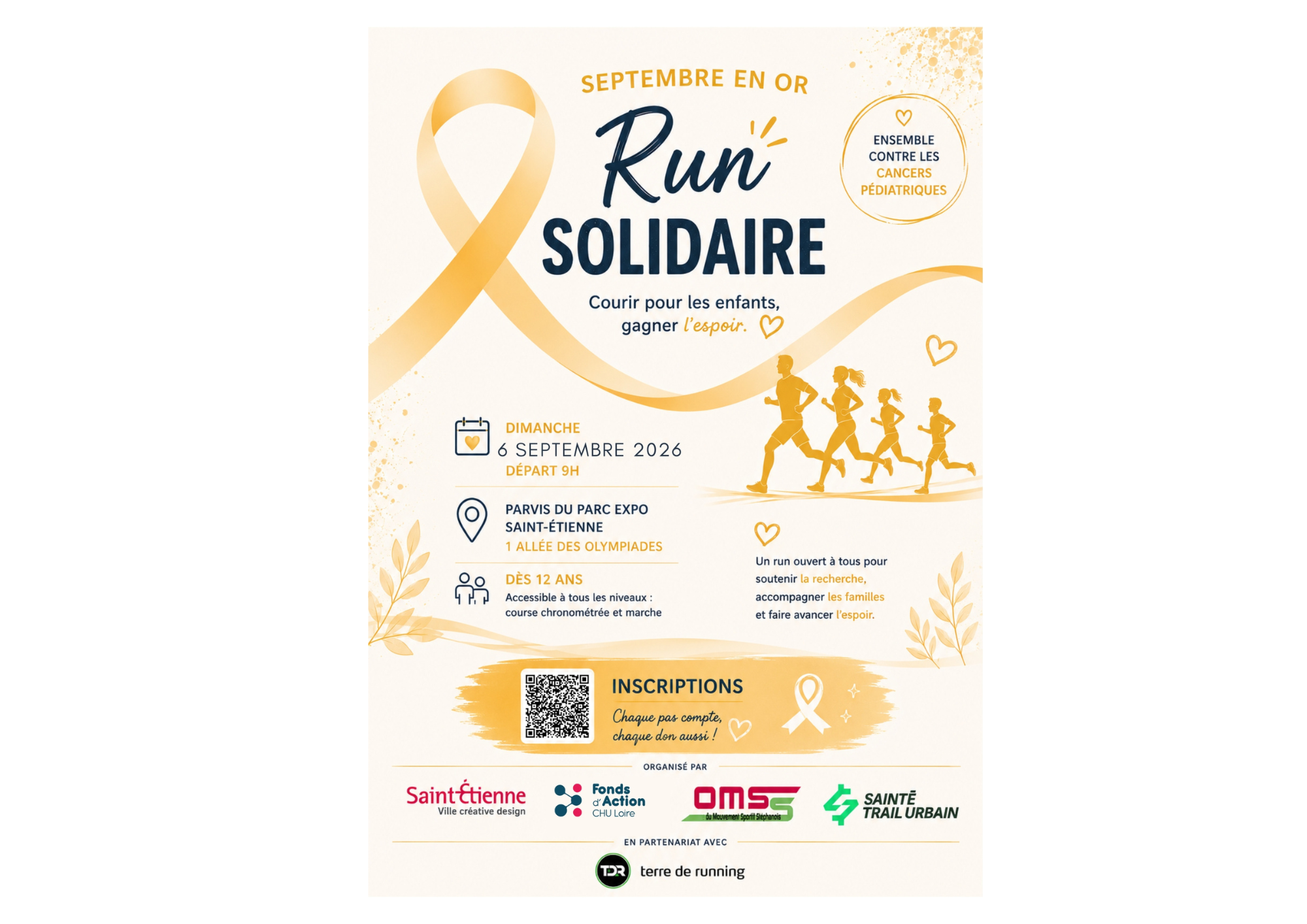 Une course au Profit des enfants atteints de Cancer - Rejoignez le mouvement pour Septembre en Or !